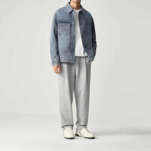 墨麦客简约明线牛仔外套男2026春季款口袋装饰翻领男士夹克80855. 商品图3