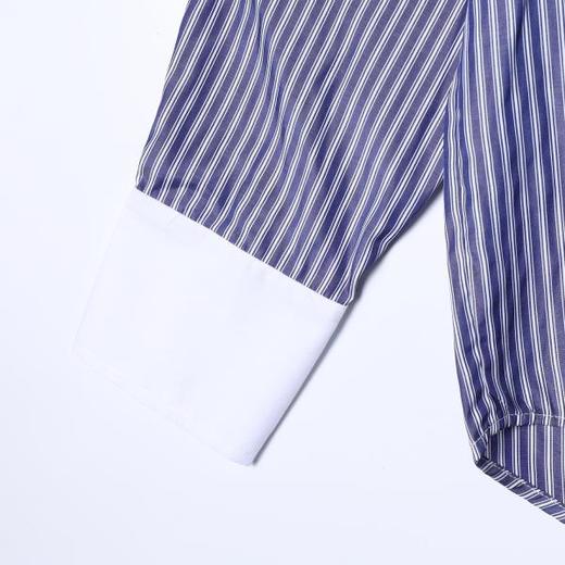 SDSA男装2026新款高贵轻奢韩版简约撞色条纹翻领长袖衬衫百搭简约 商品图3