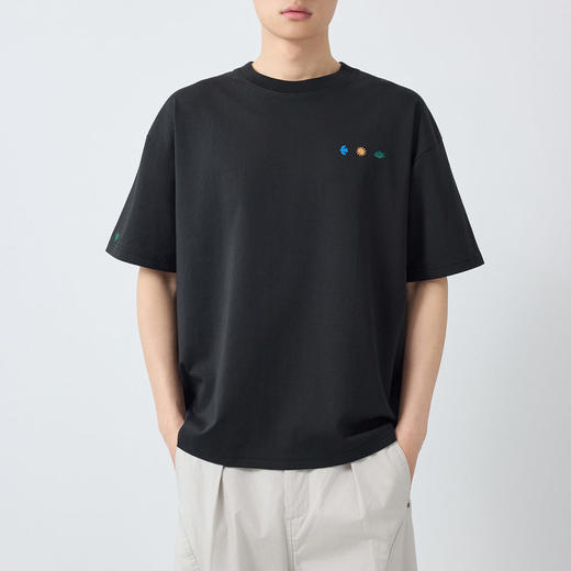 墨麦客男装美式休闲短袖t恤男2026春夏新款趣味刺绣男士T恤75190. 商品图1