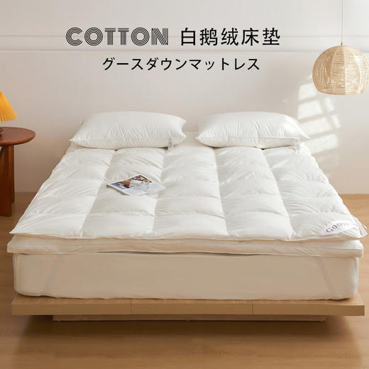 日式无印羽绒床垫良品软垫蓬松酒店羽绒床垫子白色纯色床褥床护垫 商品图0