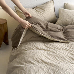 日式无印全棉双层纱提花四件套良品纯色柔软亲肤床品套件纯棉床品