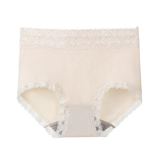 日式无印西川女士高腰花边内裤良品纯色女生内裤高腰棉内裤蕾丝边 商品图2