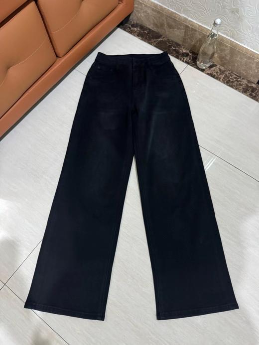 F030679美式复古做旧黑阔腿牛仔裤休闲裤显瘦神裤 商品图0