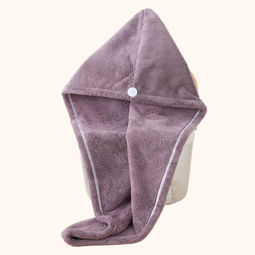 日式无印简约浴帽良品洗漱纯色洗澡浴帽长发高克重珊瑚绒干发帽支 商品图2