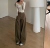 F030678松弛感高腰立体剪裁垂坠感藏肉显瘦工装阔腿裤 商品缩略图8