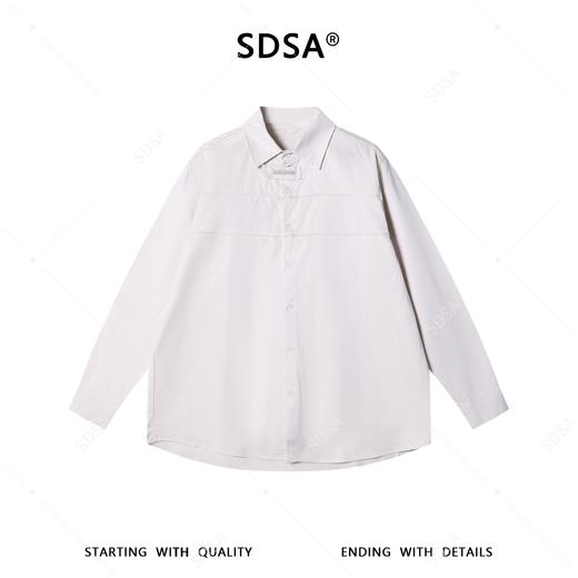 SDSA男装2026新款高贵轻奢极简风贴标长袖衬衫宽松高级感百搭衬衣 商品图0
