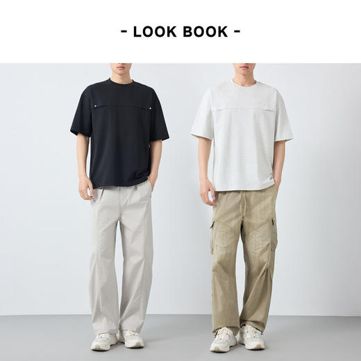 墨麦客男装高智通勤圆领短袖t恤男2026春夏新款宽松男士T恤75191. 商品图4