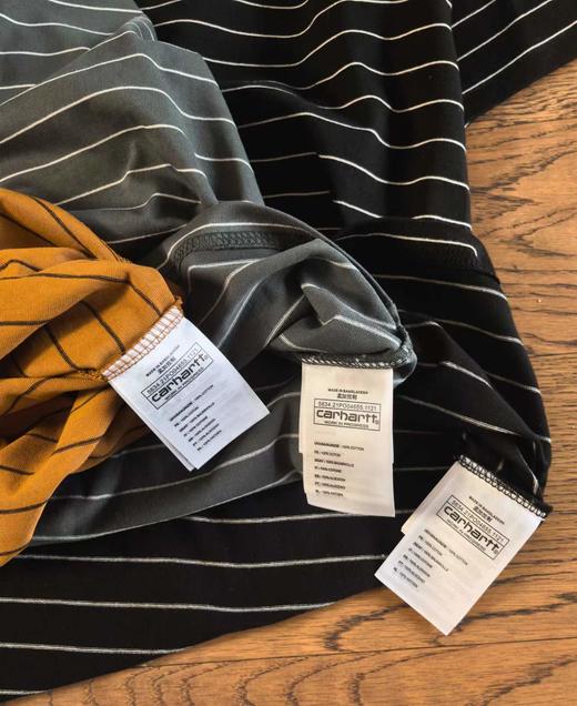 F0306129字母印花条纹杨幂同款条纹元素舒适通勤风百搭耐看男女同款圆领短袖 商品图3