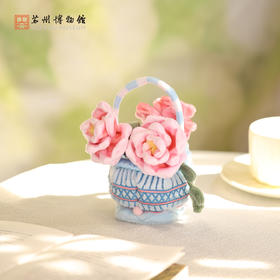 苏州博物馆 青花提篮毛绒摆件