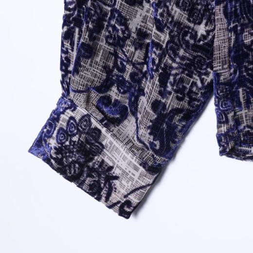 SDSA男装2026新款高贵轻奢时尚简约植绒花卉立领长袖衬衫百搭宽松 商品图3