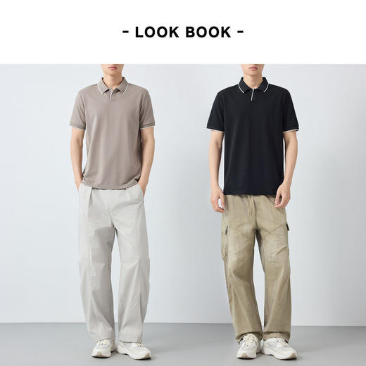 墨麦客男装高智通勤撞色Polo衫2026春季新款小V领男士polo衫75269 商品图4