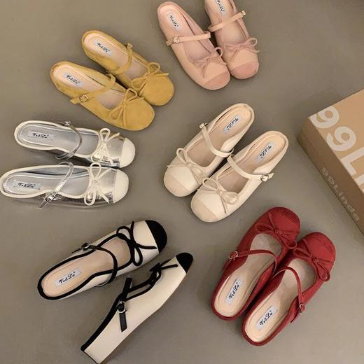 【69.9/双】小香风玛丽珍单鞋半拖鞋女夏外穿新款法式复古芭蕾风软平底包头拖聚★为爱严选 商品图0