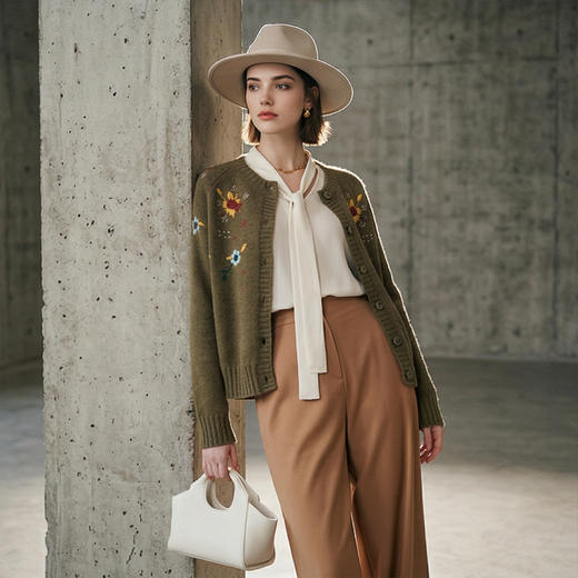 PALUOPO/PL圆领女开衫ET23057R-A/约重315g帕罗 商品图4