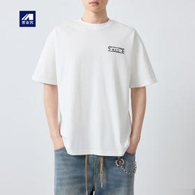 墨麦客男装美式休闲趣味印花短袖男2026春新款宽松男士t恤75231.