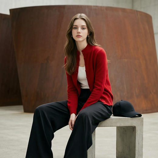 PALUOPO/PL半高领女开衫ET2F8322R//约重290g帕罗 商品图8