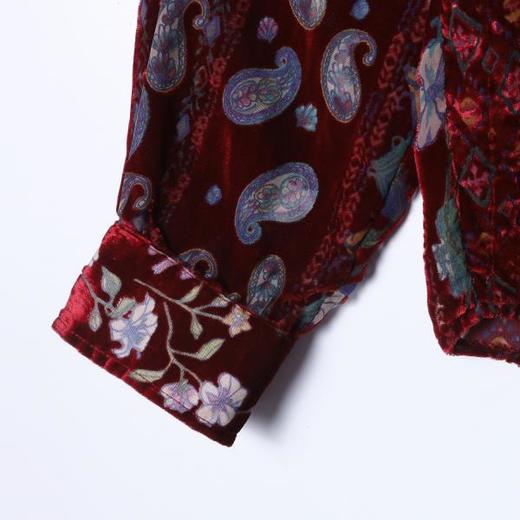 SDSA男士秋冬新款痞帅男装潮牌植绒植绒花卉立领长袖衬衫百搭休闲 商品图3