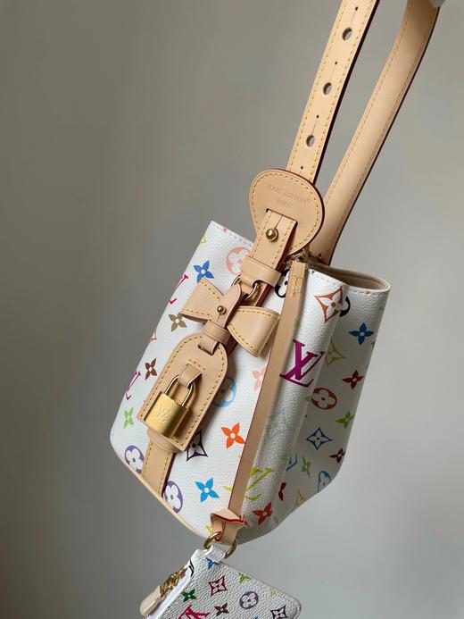 F030634人见人爱可拆卸零钱袋单肩斜挎白三彩手提包 商品图4