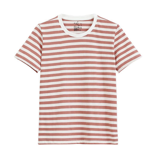 日系无印T恤衫良品全棉条纹T恤女款夏季短袖T恤女士T恤简约新品夏 商品图4