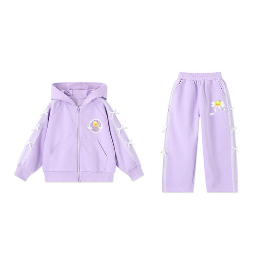 【套装】bduck小黄鸭童装女童套装春秋新款儿童外套运动长裤两件套110-160 FF3681011 商品图3