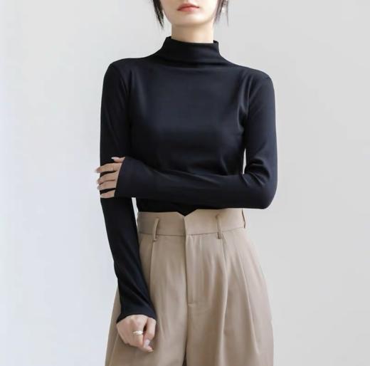 【实付99元到手3件！！加入购物车3件结算自动满减 拍一件不发货！！】DANMO半高领打底衣 | 柔软舒适 气质半高领 弹力修身版型 商品图9