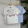 F0306135夏季新款男女童简约刺绣小标运动百搭细腻柔软时尚舒适休闲风短袖T恤 商品缩略图1
