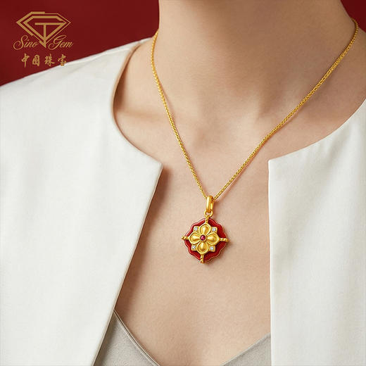 「金钿点睛」黄金足金同心钿套链 商品图4