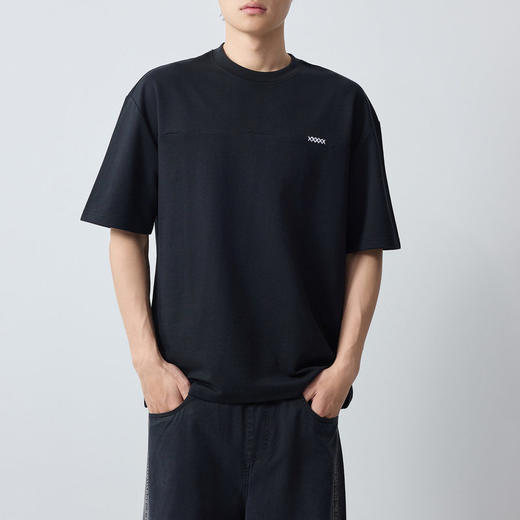 墨麦客男装高智通勤230G男士体恤2026春季新款刺绣圆领短袖75187. 商品图1