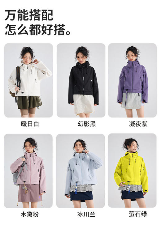 🌟【26889（女款短款）多巴胺色系冲锋夹克】情侣款冲锋夹克天花板找到了！👍同款不同版型，他穿帅气，我穿显瘦，出门就被问爆！👇 商品图7