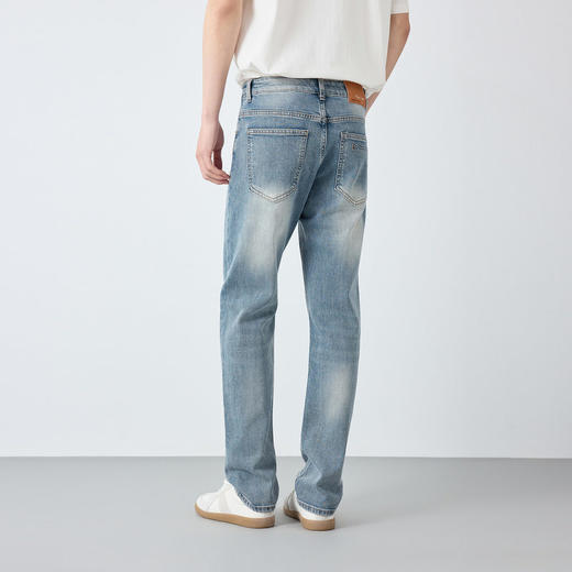 墨麦客男装高智通勤洗水牛仔裤男2026春新款字母装饰裤子男97369. 商品图4