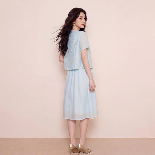 奢姿大码女装2026夏季时尚吊带连衣裙套装胖妹妹气质清新两件套9962990558 商品图3