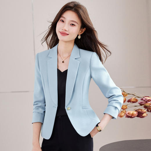 「自」全新升级【铂金会员174/天猫229/差价55】(05132)洛诗琳气质通勤小西装2026春季新款百搭收腰西装外套女 商品图1