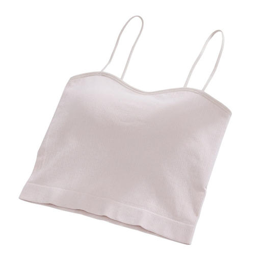 日式无印无缝吊带背心莫代尔文胸无钢圈良品胸垫打底内搭美背裹胸 商品图3