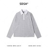 SDSA男装2026新款高贵轻奢韩版复古拼色翻领条纹长袖T恤时尚上衣 商品缩略图0