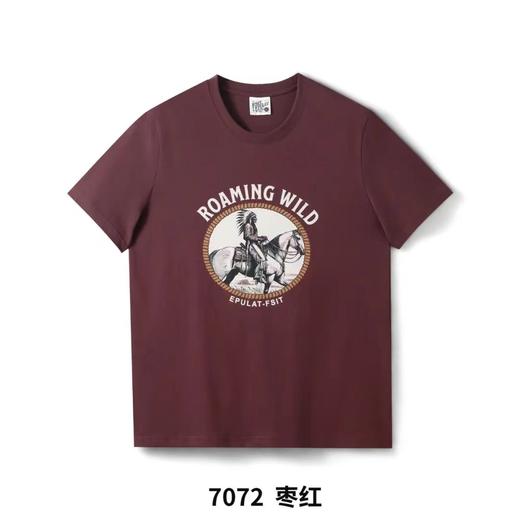 F030641马年限定复古细腻触感圆领休闲男士短袖T恤 商品图2