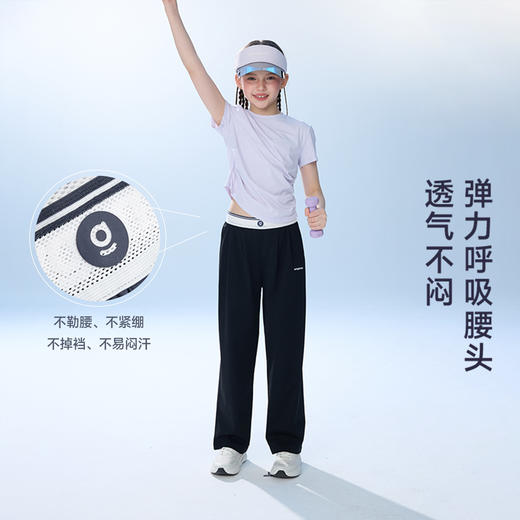 onmygame26夏新品【城市运动】女童裤子防晒凉感儿童透气运动长裤GQ1E120290 商品图2