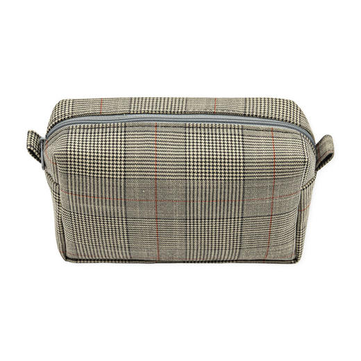 日式无印法兰绒化妆包良品收纳包格子便携收纳包格纹收纳布包 商品图3