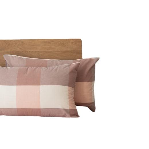 日式无印水洗棉枕套良品全棉格子枕套纯色单品单人枕头套子一对 商品图4