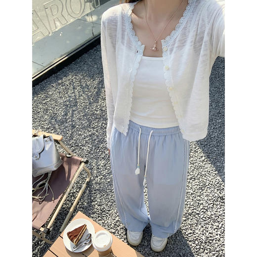 <曾小咸推荐>4.17现货秒杀 ！微信超特价！韩系抽绳蕾丝边休闲裤 日常199.99 立减120 秒杀79.99！！ 商品图3