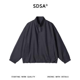 SDSA男装2026新款高贵轻奢做旧风格字母印花拉链立领夹克百搭时尚