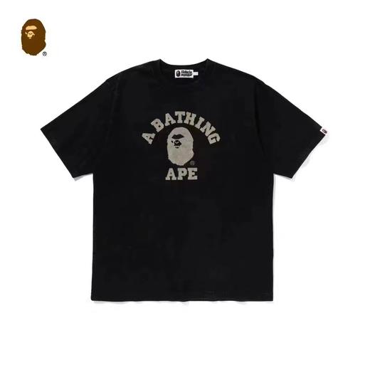 F0306108水洗做旧裂纹字母情侣款复古色调短袖T恤 商品图7