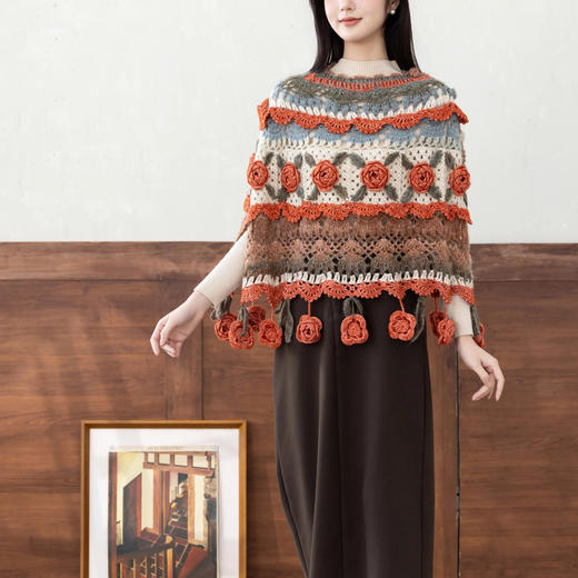 苏苏姐家山茶花多用披肩手工diy钩针编织毛线团材料包 商品图3