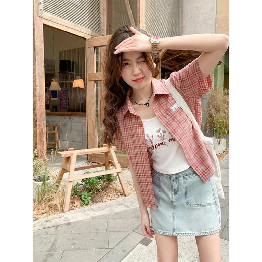 <曾小咸推荐>4.17现货秒杀 ！微信超特价！韩系格子polo领短袖 日常159.99 立减90 秒杀69.99！！ 商品图3