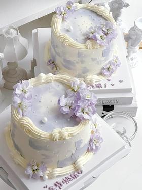 【38女神节】紫雾花境节日B款蛋糕