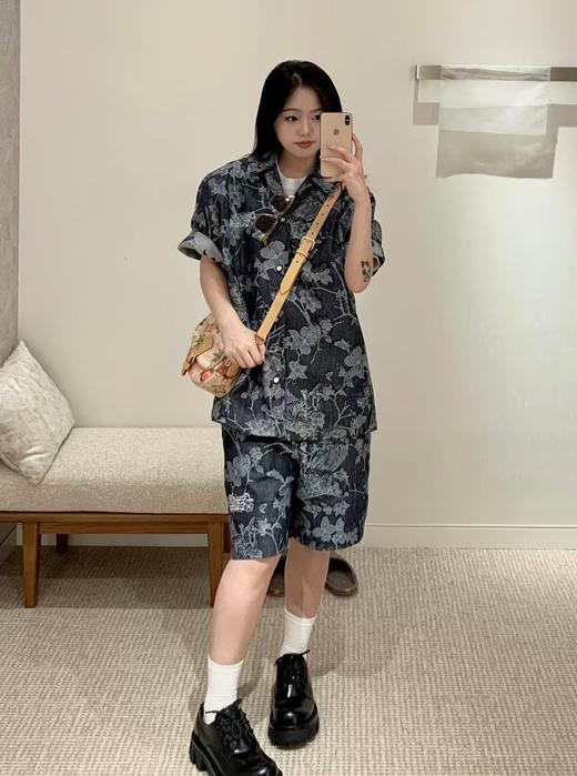 驴家25ss花卉刺绣字母logo牛仔短袖（DY） 商品图3