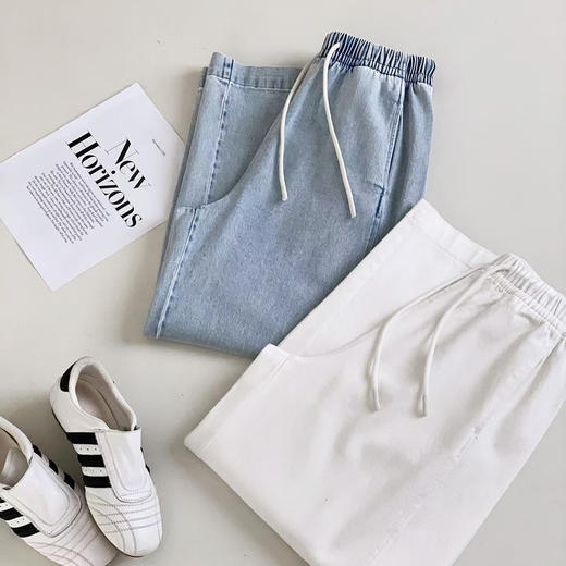 老米优品🎈砂洗棉质，轻柔垂顺~《巨显瘦春季阔腿九分裤》多道砂洗工艺反复打磨 版型魔法先搜！ 藏肉显高~ 商品图2