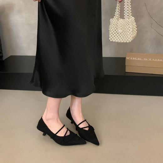 【69.9/双】法式复古绒面尖头细跟玛丽珍单鞋女新款通勤小猫跟外穿晚晚鞋聚★为爱严选 商品图3