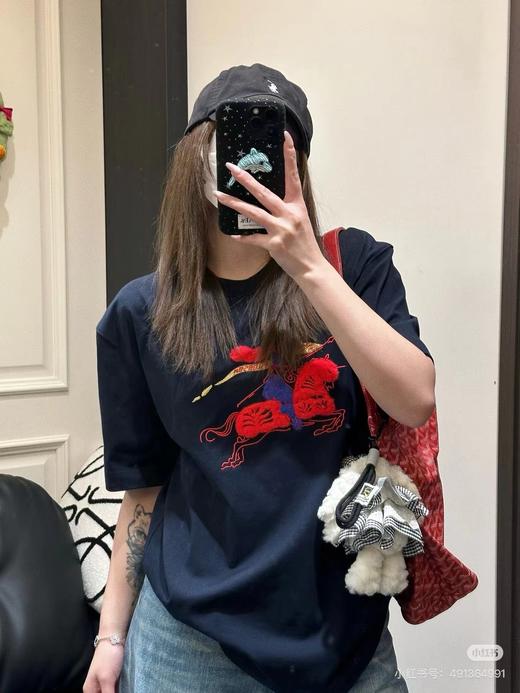 F030660早春新禧贺岁系列战马骑士刺绣T恤短袖 商品图9