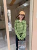F030665韩系可爱绿色条纹宽松微短款针织Polo衫 商品缩略图8
