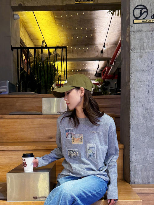 【美式街头】噢蜜ooomeooo设计师款美式贴布柔软轻便长袖t 商品图1