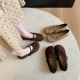 【64.9/双】包女棕色平底单鞋鞋全芭蕾舞博肯春款外穿复古奶奶鞋森系软底圆头聚★为爱严选